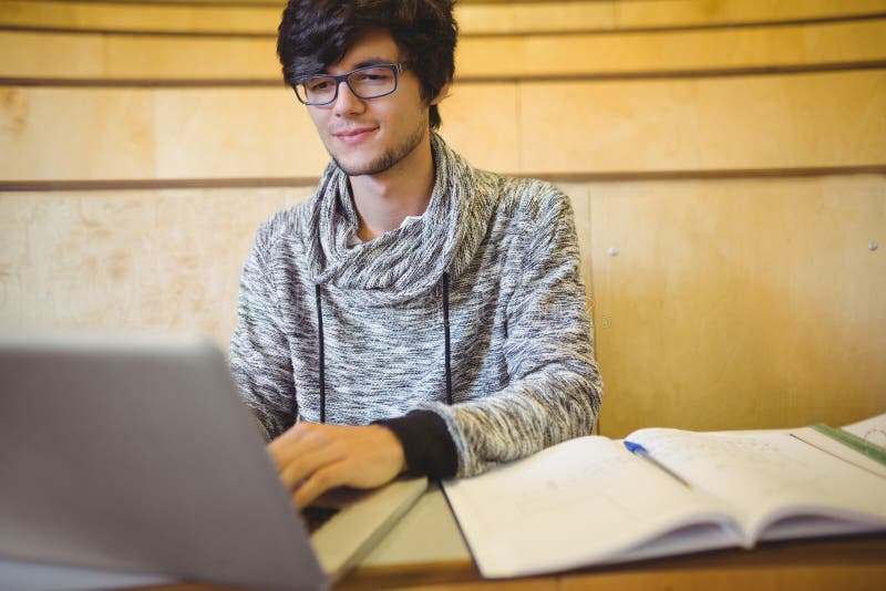 Student using laptop